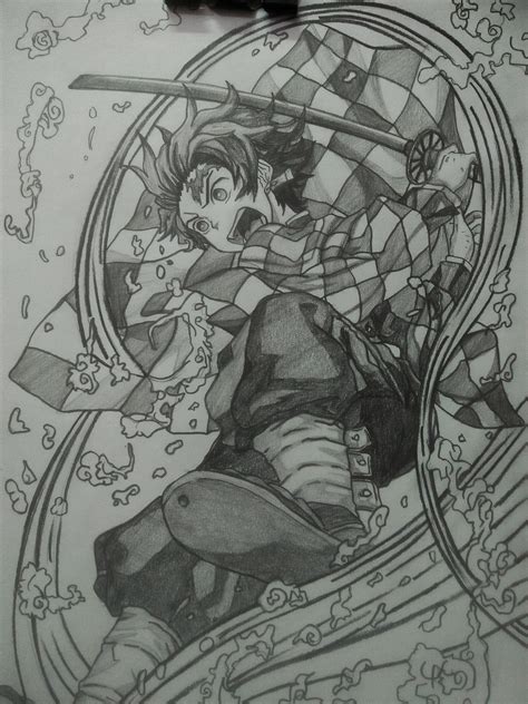 [Spoilerless]Tanjiro kamado pencil sketch by me. : KimetsuNoYaiba