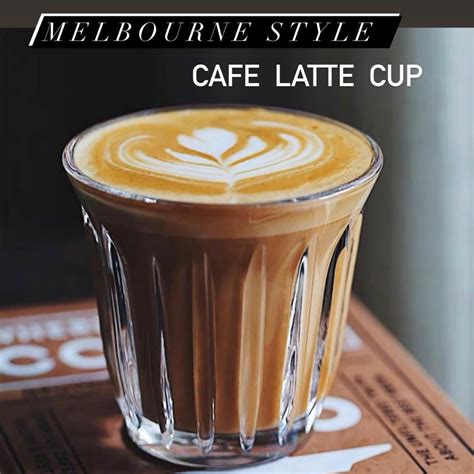 Melbourne Style Cafe Latte Flat White Cups Glasses Transparent Latte ...