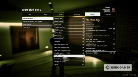 GTA 5 story missions list, gold medal checklist | Eurogamer.net