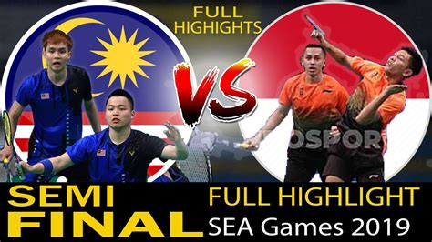 Semi Final badminton Malaysia VS Indonesia Sea Games 2019 (double Men) 2-0 - YouTube