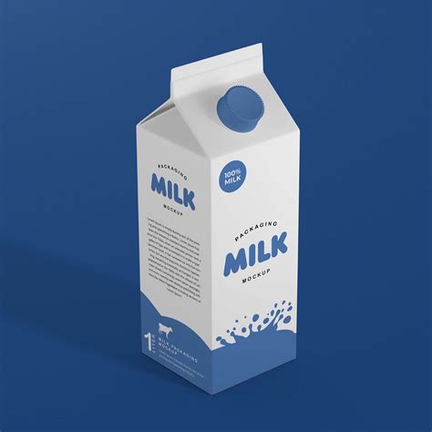 Free Milk Packaging Mockup (PSD)