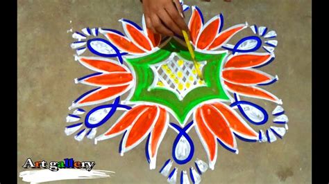 9 x 5 dotted easy Lotus designs / Lotus Kolam designs - YouTube