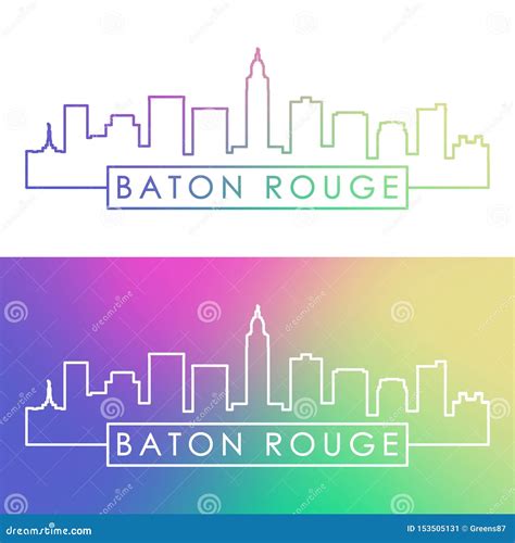 Baton Rouge City Skyline. Colorful Linear Style Stock Vector ...