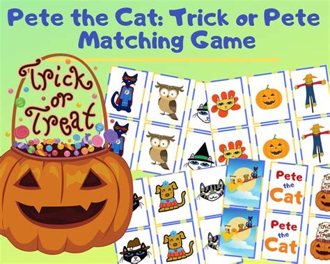 Pete the Cat: Trick or Pete Matching Game | Pete the cat, Cat hacks ...