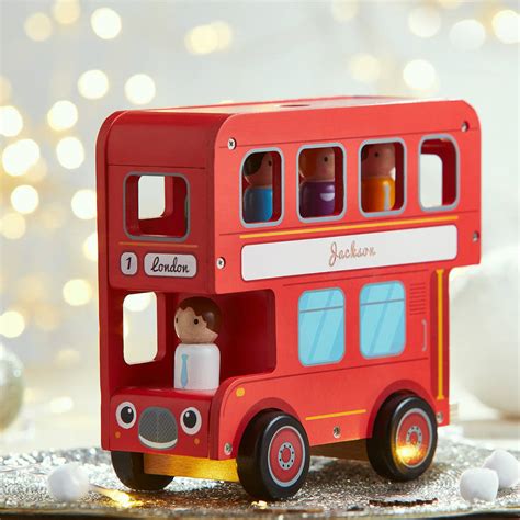 red wooden toy bus by my 1st years | notonthehighstreet.com