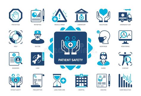 Patient Safety Solid Icon Set Stock Illustration - Illustration of medicine, worker: 302150885