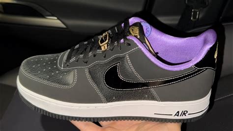 Nike Air Force 1 Low World Champ Lakers Black Purple Shoes - YouTube