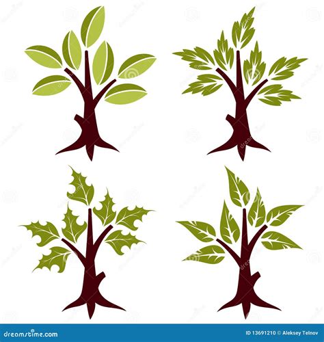 Stylized Tree stock vector. Illustration of bush, brown - 13691210