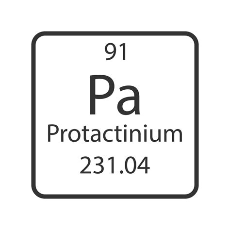 Protactinium symbol. Chemical element of the periodic table. Vector illustration. 10421701 ...