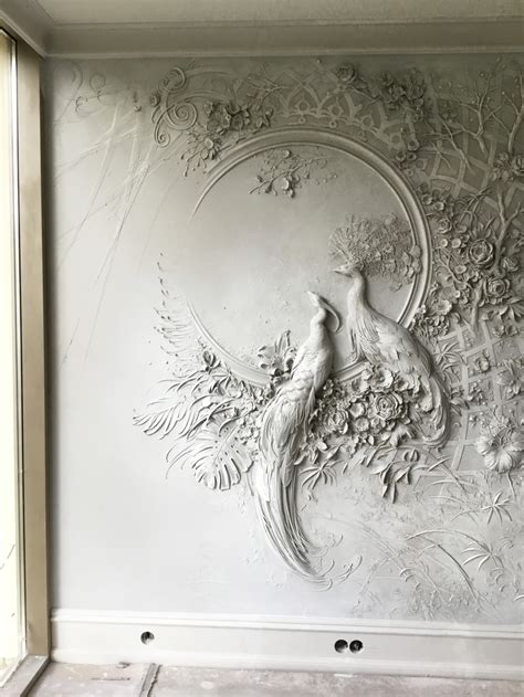 Interior Bas-Relief Sculptures of Peacocks and Lush Florals by Goga ...