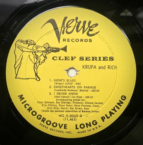 popsike.com - GENE KRUPA AND BUDDY RICH Krupa and Rich VERVE MG V-8069 MONO LP NM - auction details