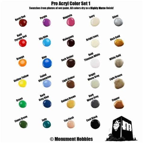 Monument Pro Acryl Paints Now at Creature Caster