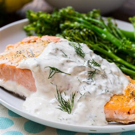 Salmon with Creamy Dill Sauce - Spicy Southern Kitchen