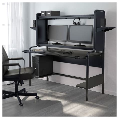 FREDDE Desk - black in 2020 | Ikea, Ikea gaming desk, Workspace desk