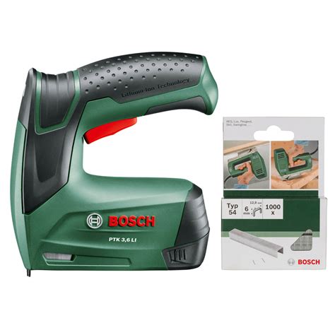 Bosch PTK 3.6 LI 3.6v Cordless Staple Gun + 1000 Extra Staples