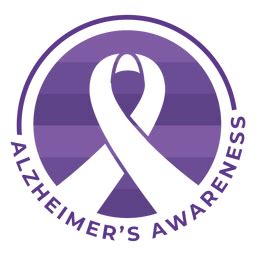 Alzheimer's Awareness Ribbon Badge Sticker Transparent PNG & SVG Vector