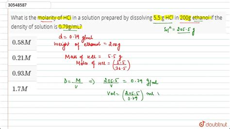 Molar Solution Of HCL Is14 And Density Is What Is The, 60% OFF