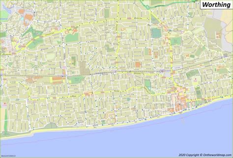 Detailed Map of Worthing - Ontheworldmap.com