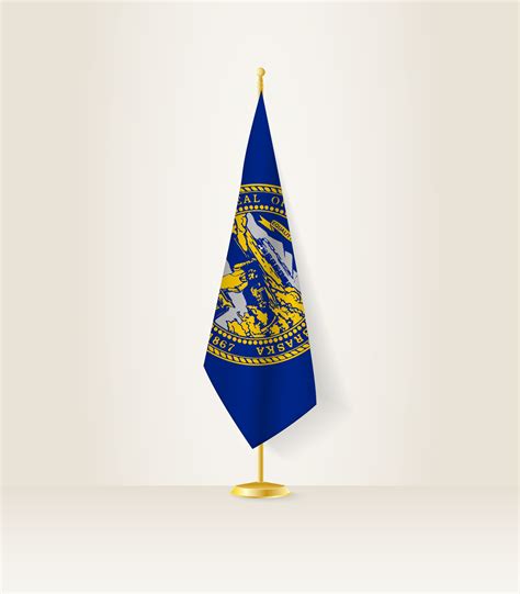 Nebraska flag on a flag stand. 27290040 Vector Art at Vecteezy