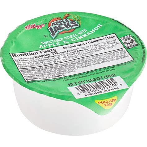 Kellogg's Apple Jacks Cereal Single-Serve Bowl Pack 0.63 oz. - 96/Case