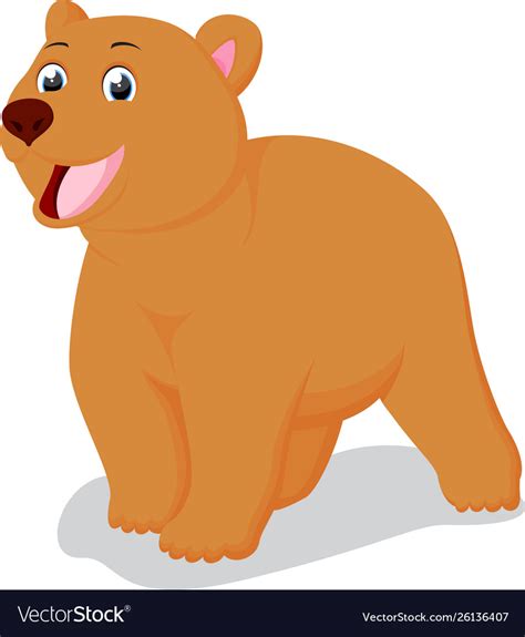 Cute brown bear cartoon Royalty Free Vector Image