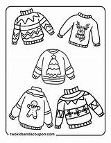 7 Free Cute Christmas Ugly Sweater Coloring Pages sketch template