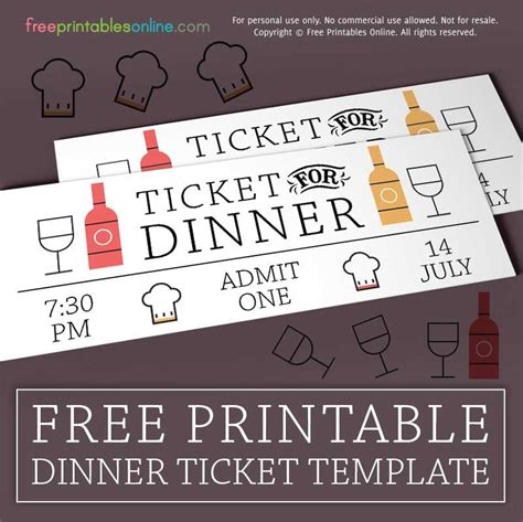 Free Printables Online | Bloglovin’ | Ticket template free, Ticket ...