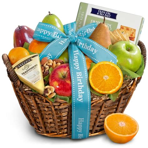 Golden State Fruit Happy Birthday Cheese, Nuts & Fresh Fruit Gift Basket - Walmart.com - Walmart.com