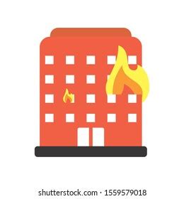 Building Burning Fire Flames Flat Style Stock Vector (Royalty Free ...