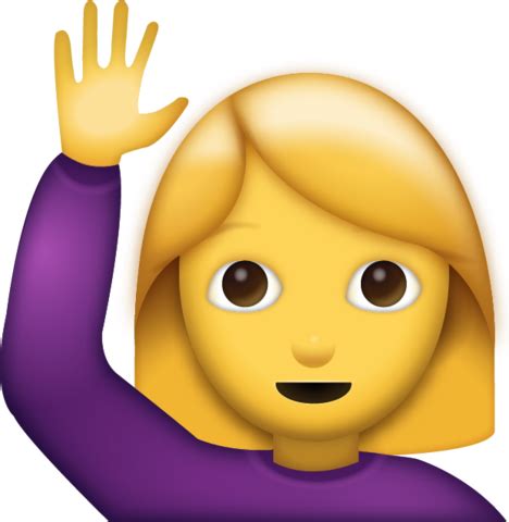 Woman Saying Hi Emoji [Free Download IOS Emojis] | Say hi, Emoji, Cool emoji