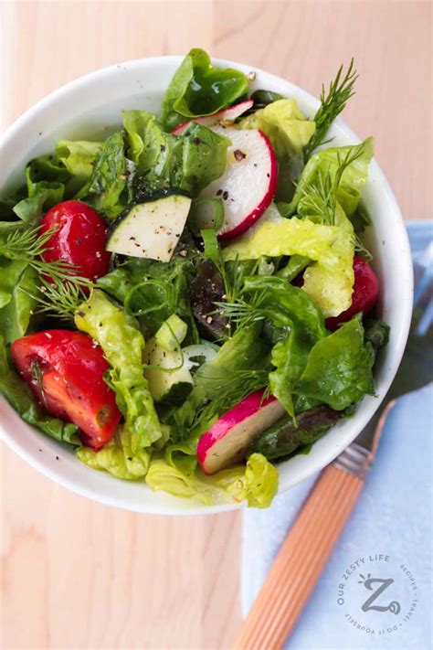 Red Leaf Salad with Lemon Vinaigrette - Our Zesty Life