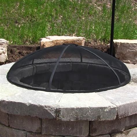 Sunnydaze Outdoor Fire Pit Spark Screen Cover, Round Heavy-Duty Steel Mesh Lid, 36-Inch ...