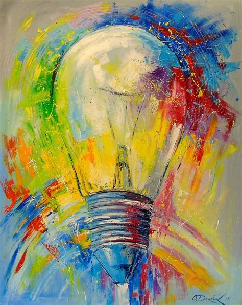 Light bulb Painting by Olha Darchuk | Saatchi Art