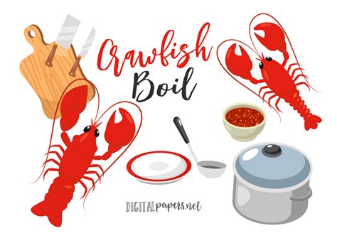 Crawfish Boil Clipart Set Grafika przez DigitalPapers · Creative Fabrica