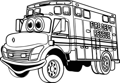 Fire Truck Fire Dept Rescue Coloring Page - Wecoloringpage.com | Truck ...