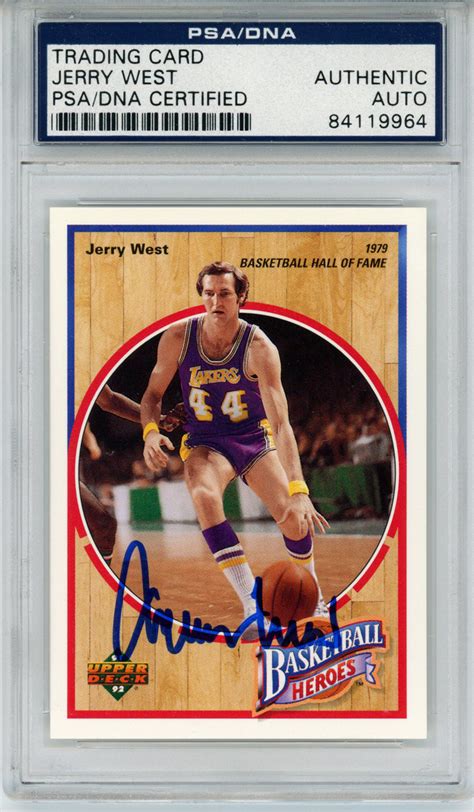 Jerry West Signed 1992 Upper Deck Basketball Heroes Card 7/9 PSA Slab ...