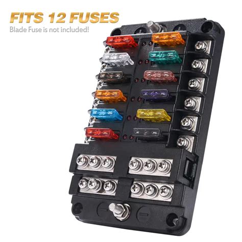 6 Way 12 Way Blade Fuse Box Holder 12V 24V for Car Boat Marine Caravan Trike Car Fuse Blocks ...