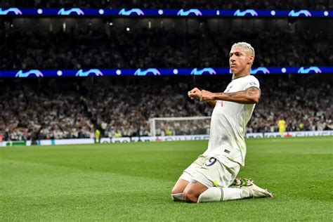 Richarlison breaks down in tears with family after scoring two goals for Tottenham on Champions ...