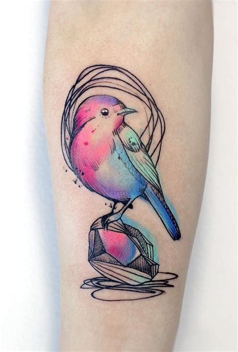 watercolor bird tattoo © tattoo artist Matty Nox 💕🐥💕🐥💕🐥💕🐥💕 | Birds ...