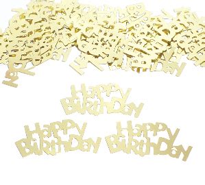 Gold Happy Birthday Confetti | Shiny Gold Confetti Pound or Packets