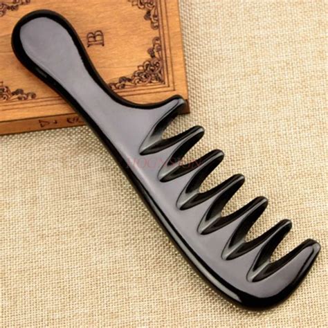 Horn Comb Seven tooth Meridian Curly Hair Combs Head Large Tooth Wide ...