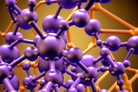 Premium Photo | Violet structure of chemical bonds in molecule closeup