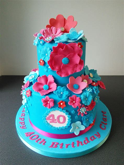 Modern 40Th Birthday Cake For Female - Bitrhday Gallery