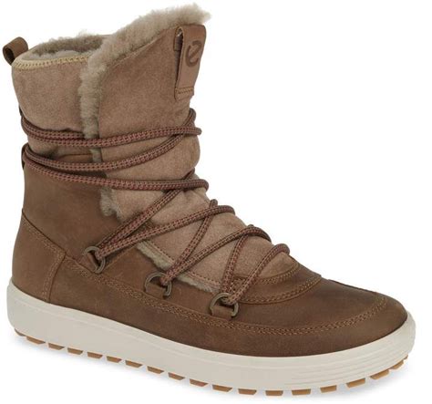 ECCO Soft 7 Tred Waterproof Genuine Shearling Lined Bootie (Women | Ecco shoes women, Hiking ...