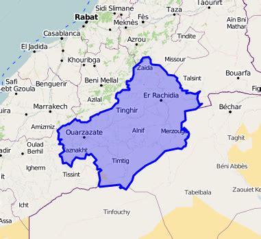 Région de Drâa-Tafilalet - Maroc Maps