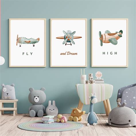 Airplane Wall Decor Art Plane Nursery Plane Instant Download - Etsy in 2022 | Airplane kids room ...