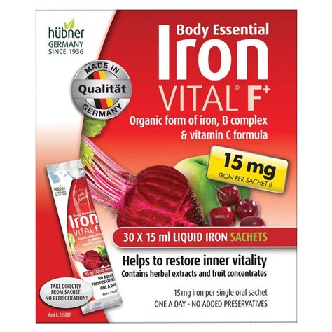 Buy Body Essential Iron Vital F+ Liquid Sachets Online at Chemist Warehouse®