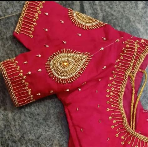 Pin by BLOUSE DESIGNS on Aari neck n sleeve | Ladies blouse designs, Hand work blouse design ...