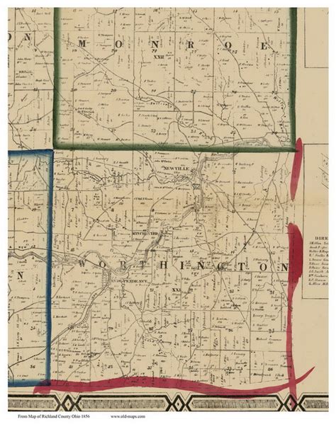 Worthington, Ohio 1856 Old Town Map Custom Print - Richland Co. - OLD MAPS