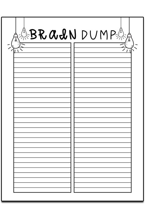 Brain Dump Template - Free Brain Dump Planner Printable